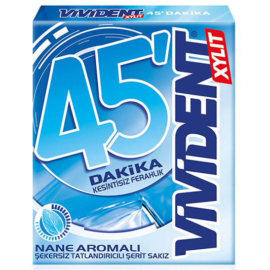 Vivident 45-Minute Mint Chewing Gum: Long-Lasting Fresh Breath, Sugar-Free, and Portable - Perfect for On-The-Go Freshness.
