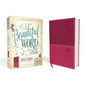 NIV, Beautiful Word Bible, Large Print, Imitation Leather, Pink: 500 Full-Color Illustrated Verses - Imitation Leather