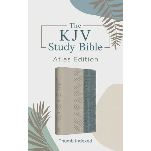 The KJV Study Bible: Atlas Edition, Thumb Indexed [Taupe & Denim Crosshatch] - Imitation Leather