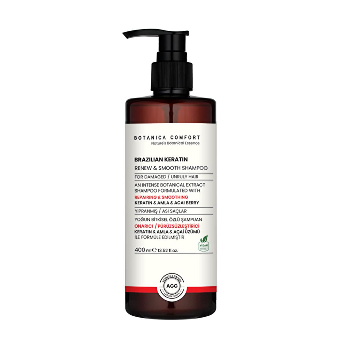 Botanica Comfort Brazilian Keratin Renew & Smooth Shampoo - 13.53 fl oz - Nourishing & Smoothing Hair Care for Damaged Hair