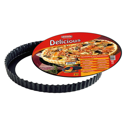 Kaiser 28 cm Non-Stick Tart Pan with Removable Base - German Made Bakeware for Effortless Baking