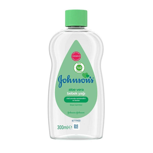 Johnson's Aloe Vera Baby Oil 300ml - Gentle Moisturizer for Newborns & Infants