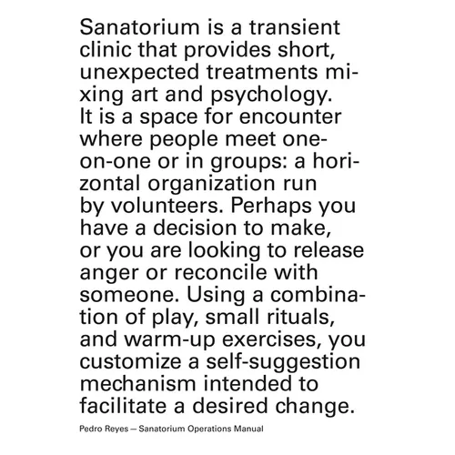 Pedro Reyes: Sanatorium Operations Manual - Paperback