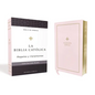 Biblia Católica, Regalos Y Ceremonias, Piel Reciclada, Rosado, Comfort Print - Leather