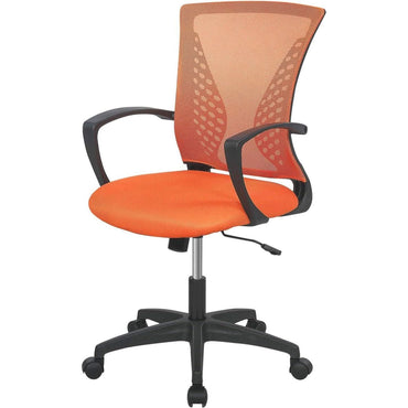 Ergonomic Orange Mesh Office Chair With Armrests Swivel