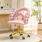 Pink Velvet Bubble Vanity Chair with Gold Base, 360 Swivel Height Adjustable