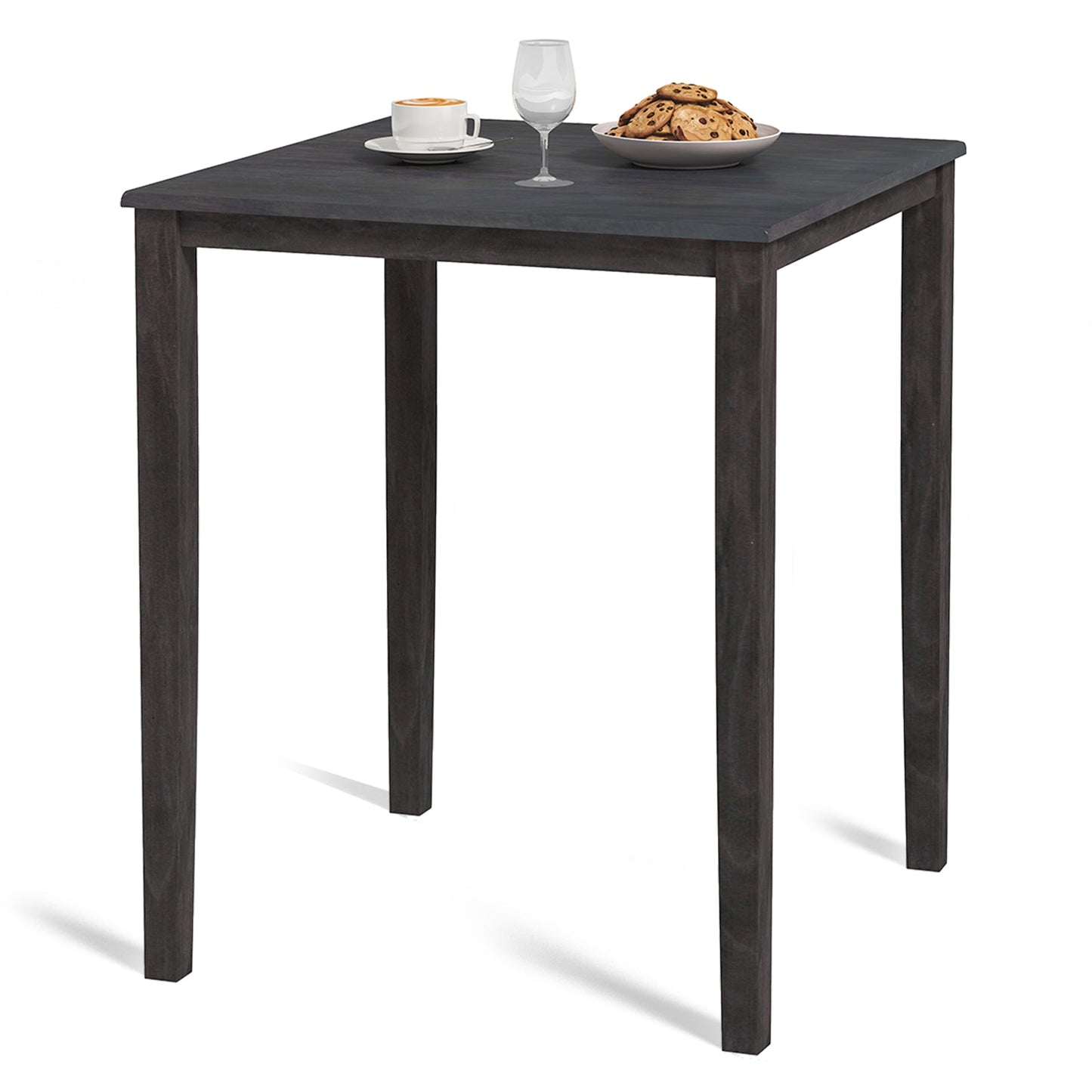 Square Dining Table with Solid Wood Frame for 4-Person