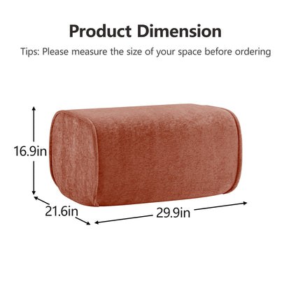 Harrison Ottoman Velvet - Red