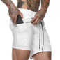 Fashion Men Elastic Waist Sports Shorts with Phone Pocket