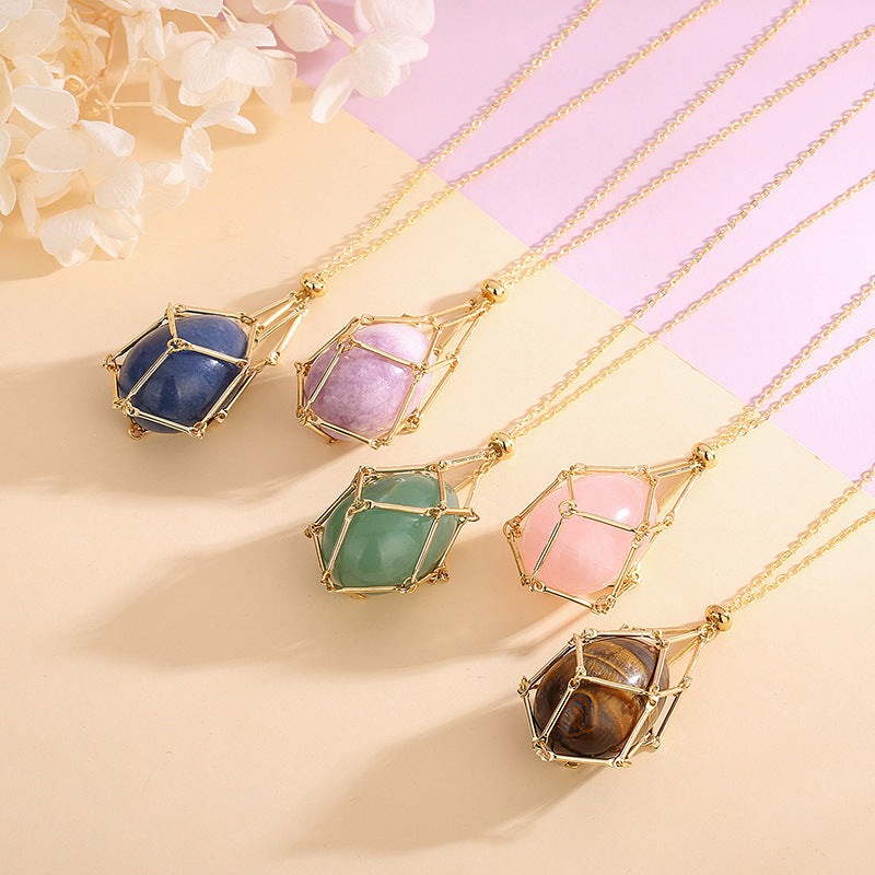 Spring New Natural Energy Crystal Pendant Ins Niche Design Valentine’s Day Bag Bag Peace Necklace