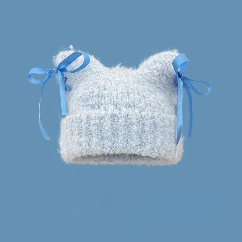 Bow-knot Knitted Casual Hat For Women