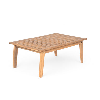 Outdoor Conversation Set 4 Piece Acacia Wood Rope