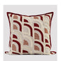 Mid-Century Wabi-Sabi Embroidered Red Jacquard Throw Pillow For The Home