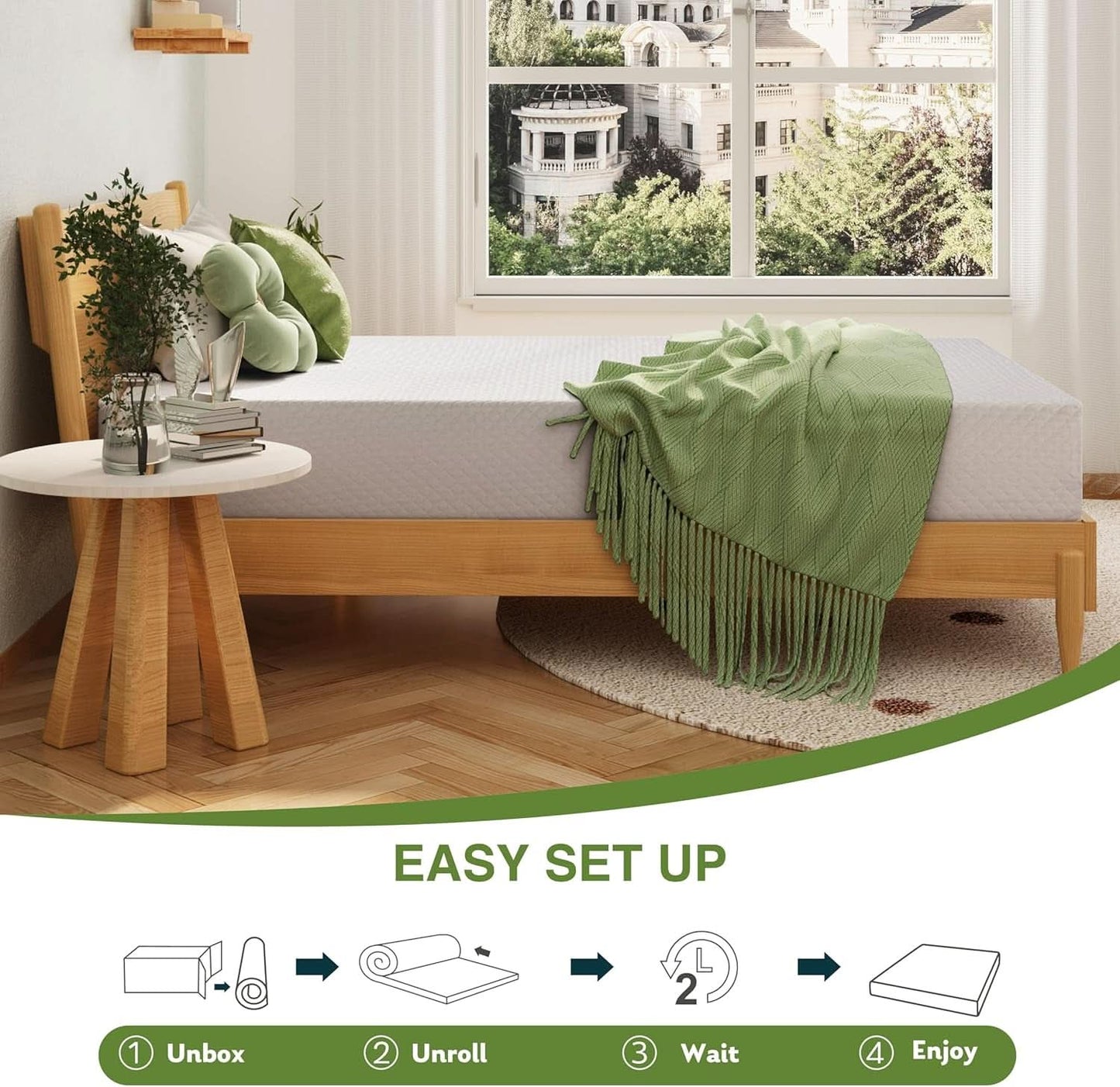 Twin 6 Inch Memory Foam Mattress Certipur US Certified
