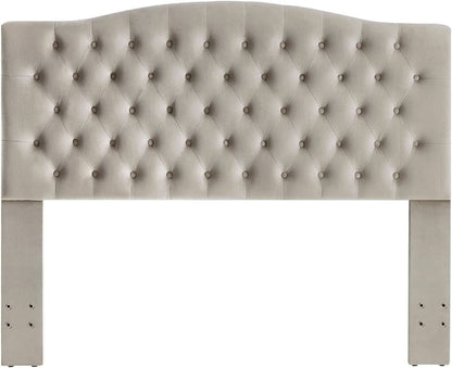 Elegant Velvet Tufted Queen Headboard for Ultimate Comfort