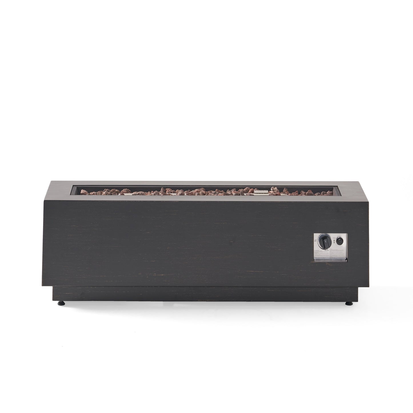 Modern 40 in Outdoor Iron Propane Fire Pit, 50,000 BTU, Sleek Design, Dark Brown