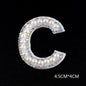 Pearl Rhinestone Cloth Sticker-Letter A-White-2 Pack