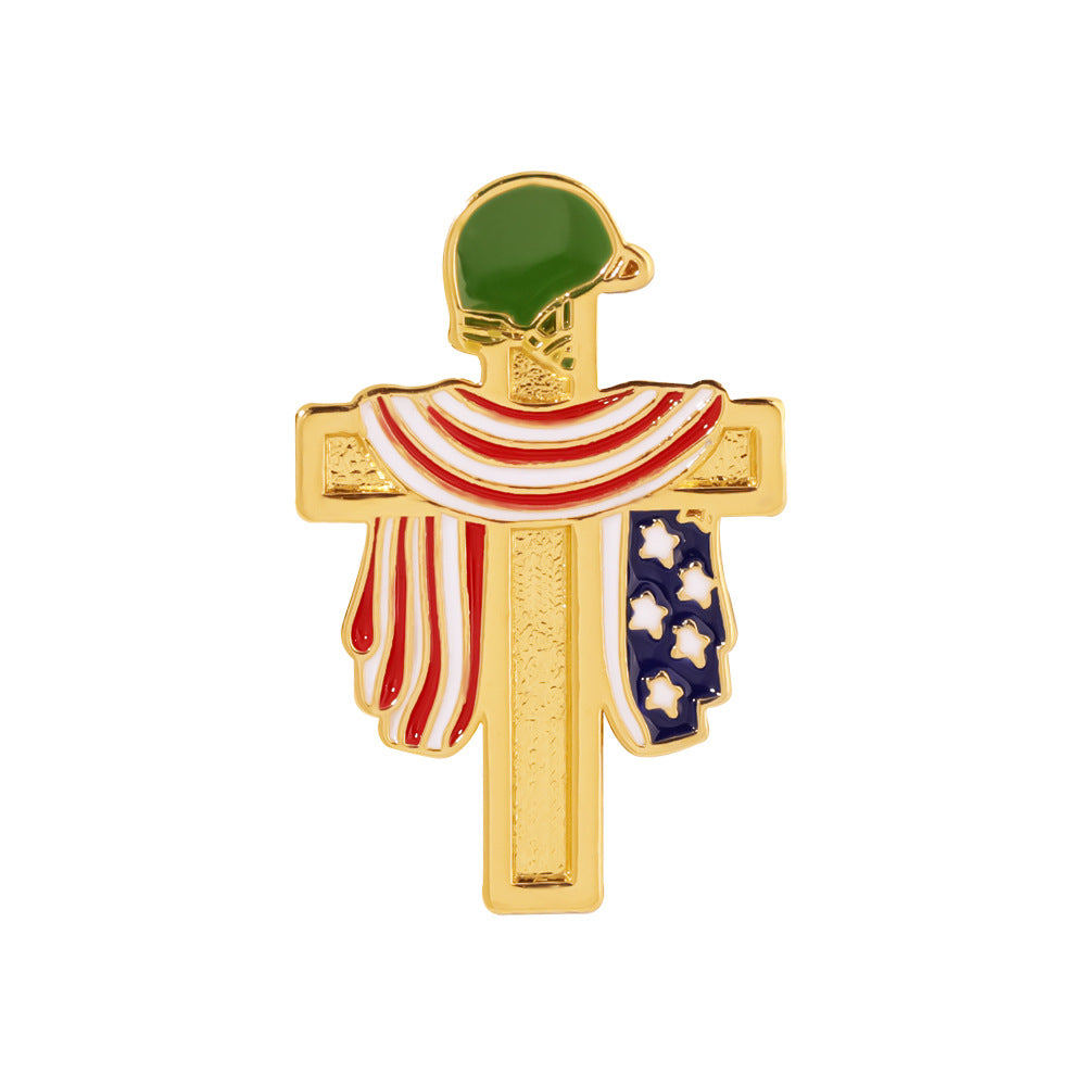 Independence Day-themed Metal Brooch Badge