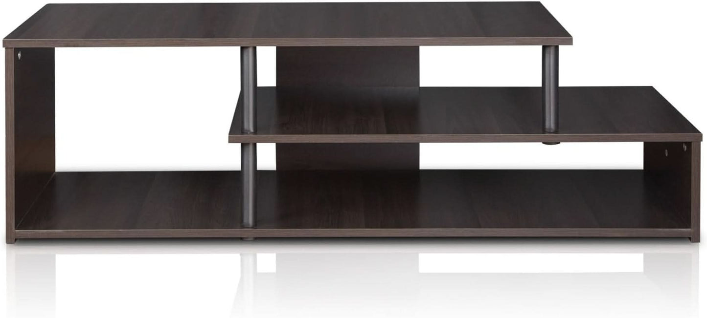 Econ Low Rise TV Stand Espresso Black With Shelves