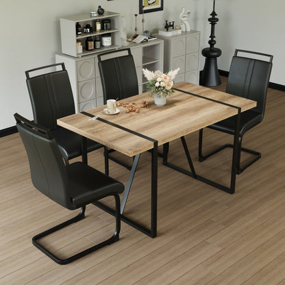 55 ' dining table modern rural industrial rectangular MDF wood set and PU