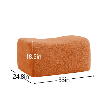 Ottoman Teddy Fabric - Orange