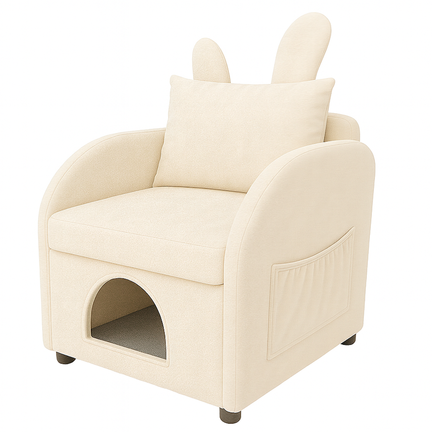 Bunny Ear Velvet Accent Chair Pet Hideaway 27x25x37