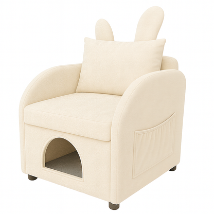 Bunny Ear Velvet Accent Chair Pet Hideaway 27x25x37