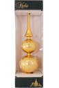 Glass 13 Inch Treetop Finial - Shiney Gold with Glitterlace