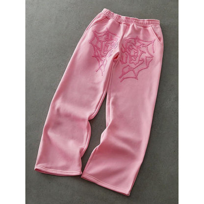 Mens Niche Design-forward Loose-fitting Straight-leg Versatile Pants