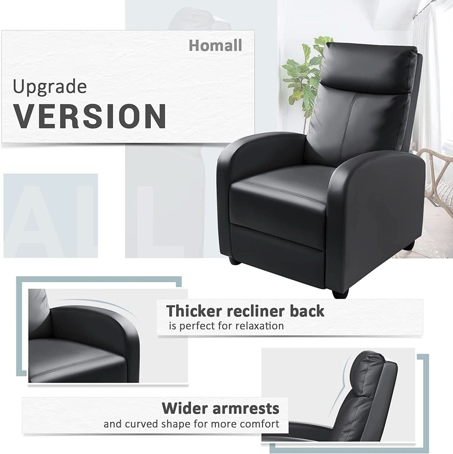 Modern Recliner Sofa With Lumbar Support And Premium Upholstery