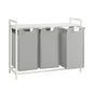 VASAGLE Laundry Hamper Laundry Basket Laundry Sorter with 3 Pull-Out and Removable Bags Shelf Metal Frame 3 x 10 Gallons (38 L) 36.4 x 13 x 28.4 Inches Dove Gray UBLH301W03