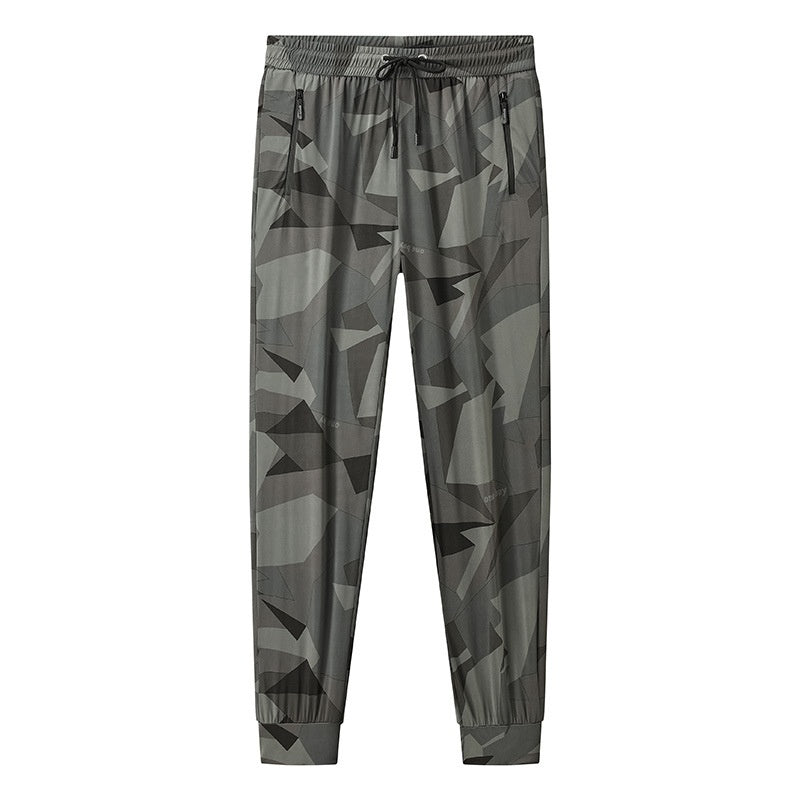 Summer Camouflage Loose-Fit Plus-Size Stretch Quick-Dry Sports-Casual Mens Ankle-Tightening Trousers
