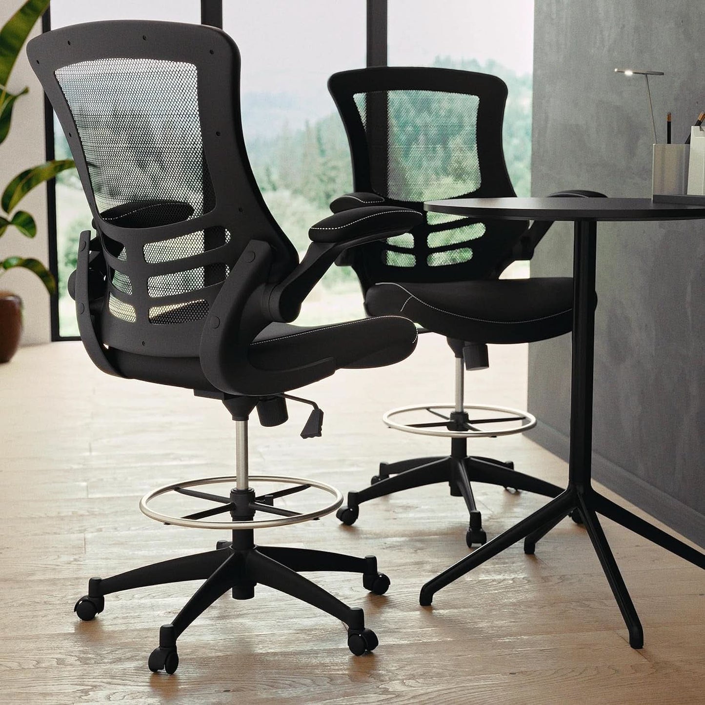 Kelista Mid Back Swivel Ergonomic Office Chair Black