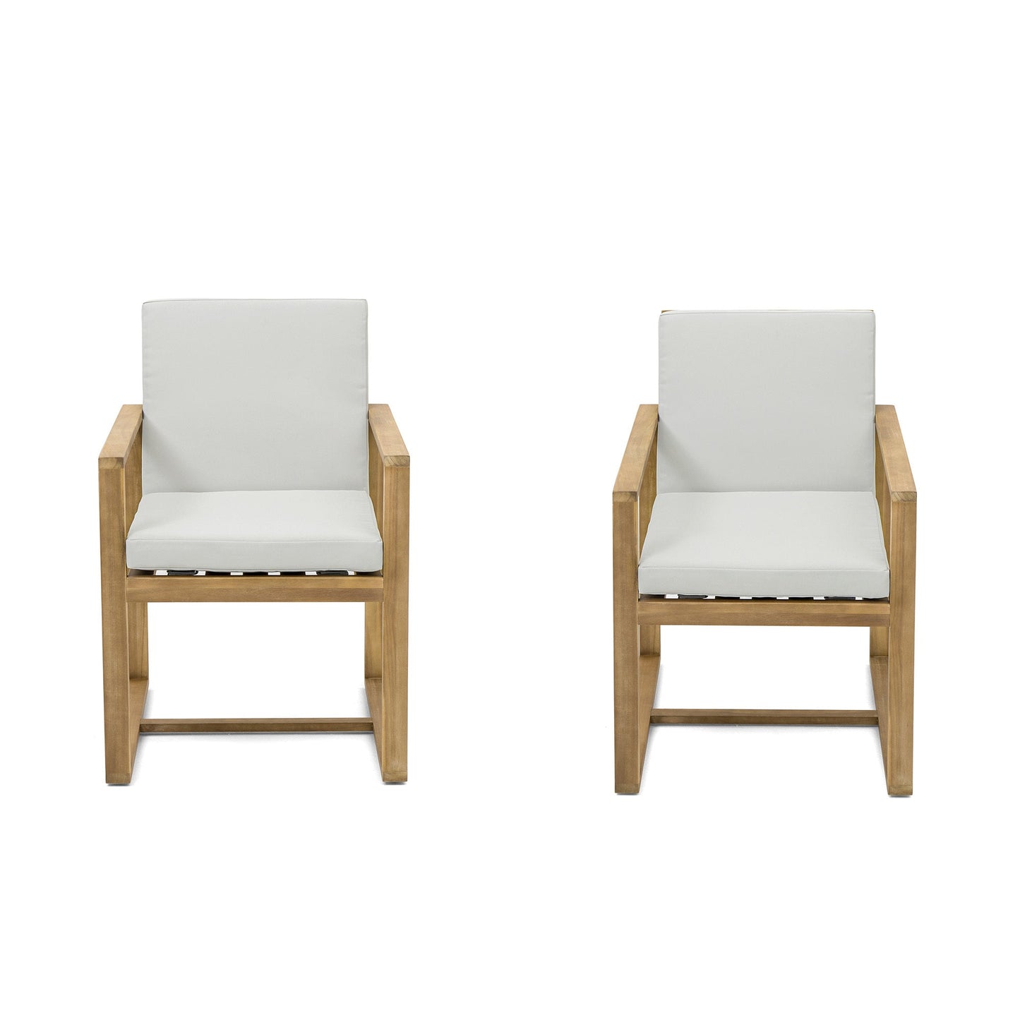 Outdoor Dining Chair Acacia Wood Set of 2