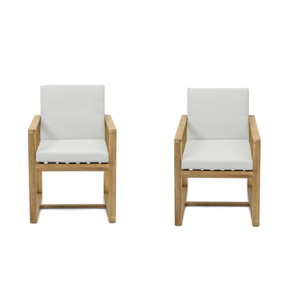 Outdoor Dining Chair Acacia Wood Set of 2