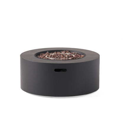 Modern Iron Propane Fire Pit, 32' Round, 40,000 BTU, Dark Grey Finish
