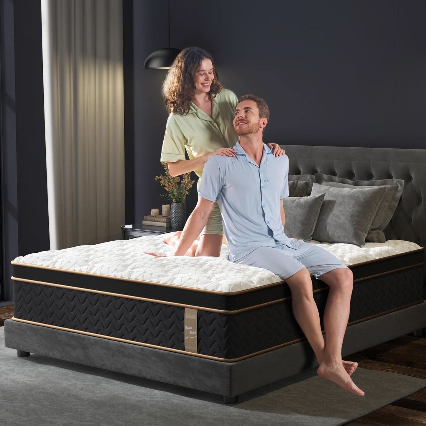 Queen Cooling Hybrid Mattress 14 Inch Certipur US Certified