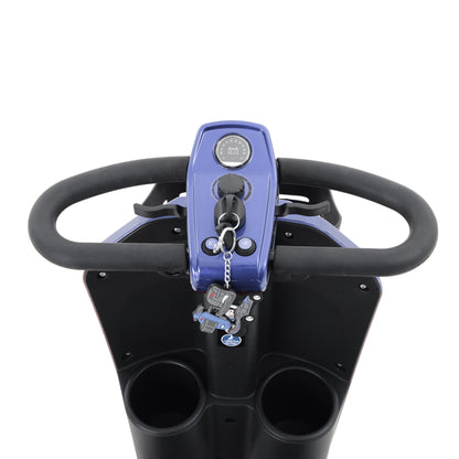Mobility Scooter 4-Wheel Metal Blue 16 Mile USB 360 Swivel Seat Anti-Tip