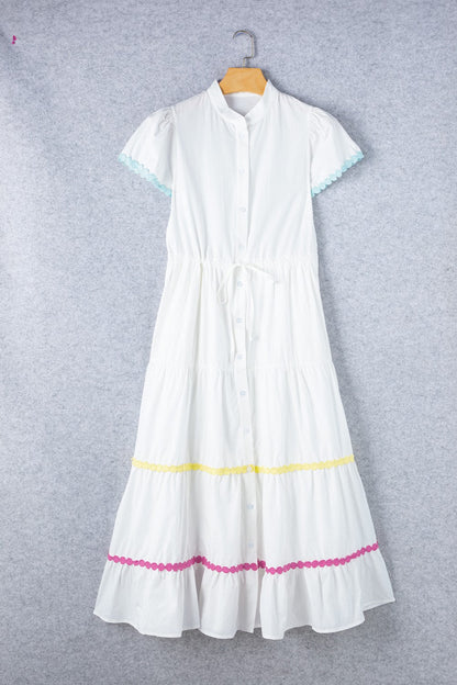Back-to-School Crisp Button-Up Mini Dress