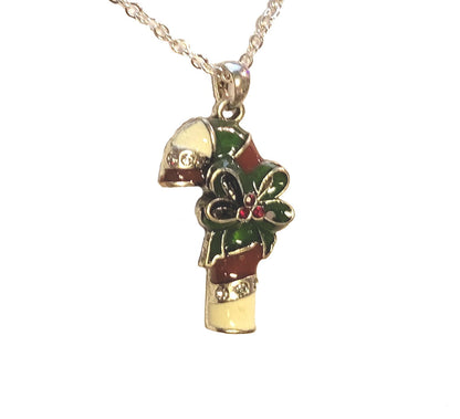 Crystal Candy Cane Necklace