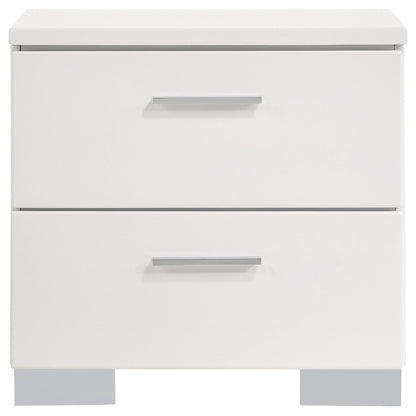 Felicity 2-drawer Nightstand White High Gloss