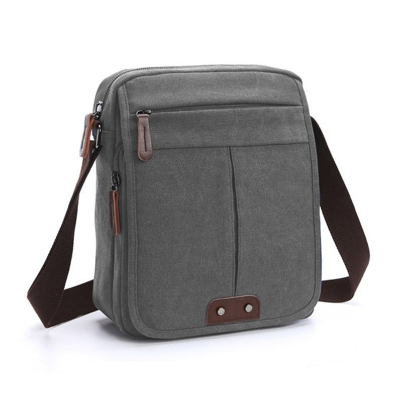 Mens And Womens Casual Small Crossbody Korean-style Canvas Bag For Outdoor Use