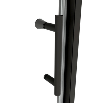 56-60in W x 71in H Pivot Swing Glass Shower Door, Matte Black, 6mm Clear SGCC