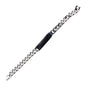 Mens Stainless Steel and Solid Carbon Graphite ID Curb Chain Bracelet