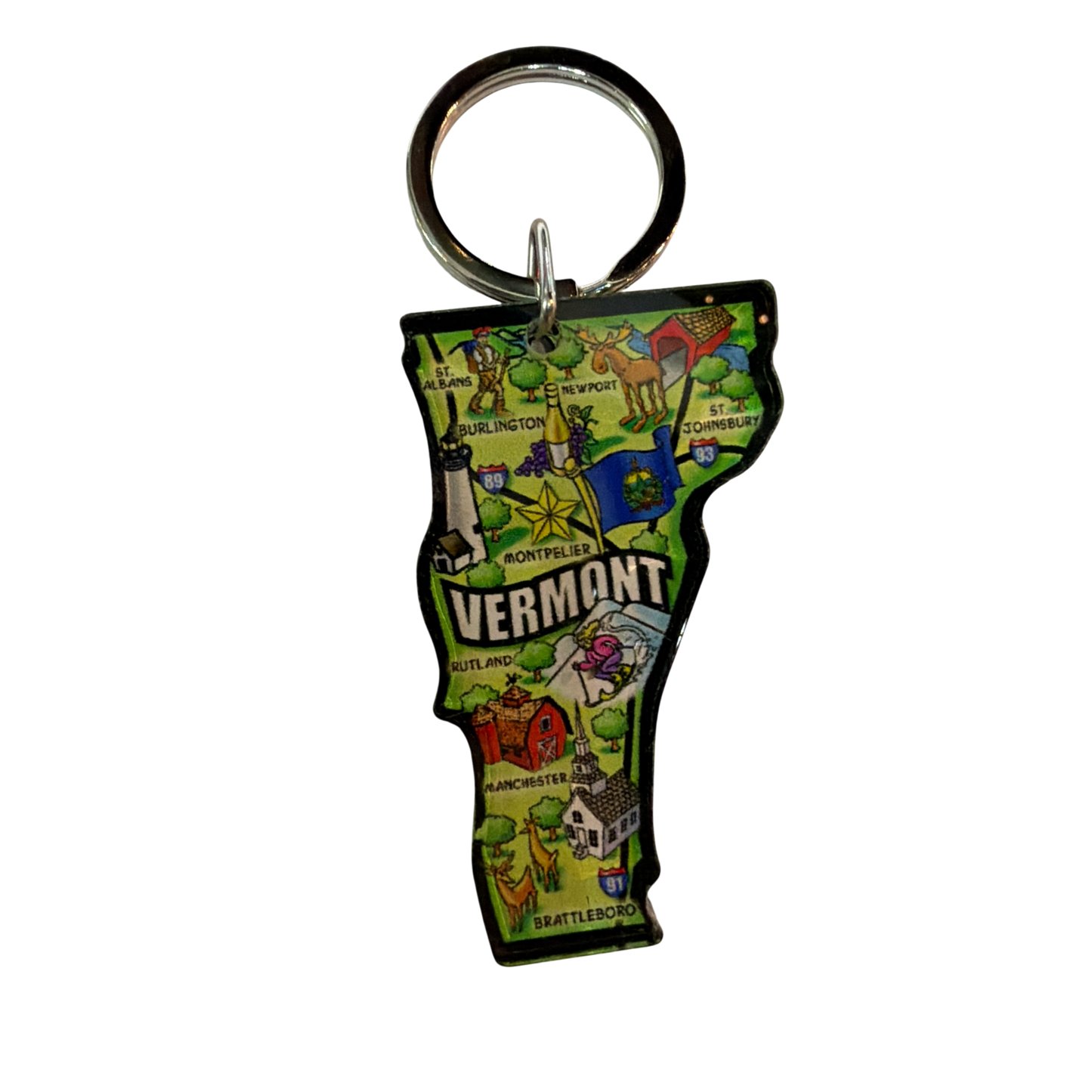Vermont Shape  Acrylic Keychain