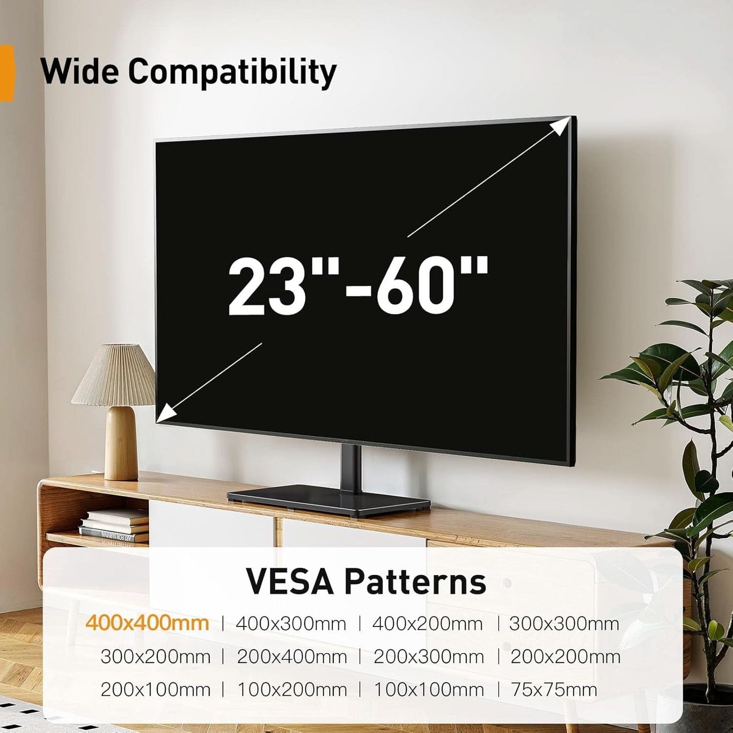 Tabletop TV Stand 23 to 60 Inches Height Adjustable