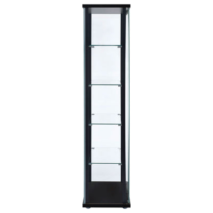 Delphinium 4-Shelf Clear Glass Curio Display Cabinet Black