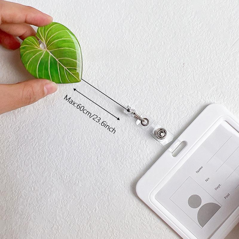 Rotating Leaf Acrylic Epoxy Work ID Badge Employee ID Card Alligator Clip
