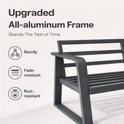 Outdoor Sofa Set 4 Piece Aluminum Memory Foam