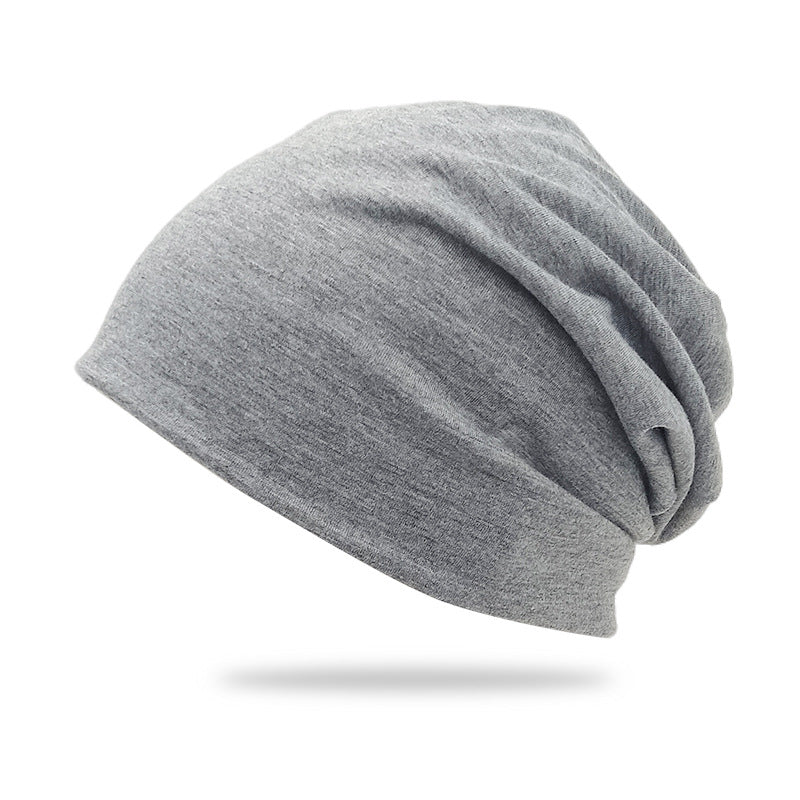 Solid-color Double-layer Pullover Beanie Thin Style